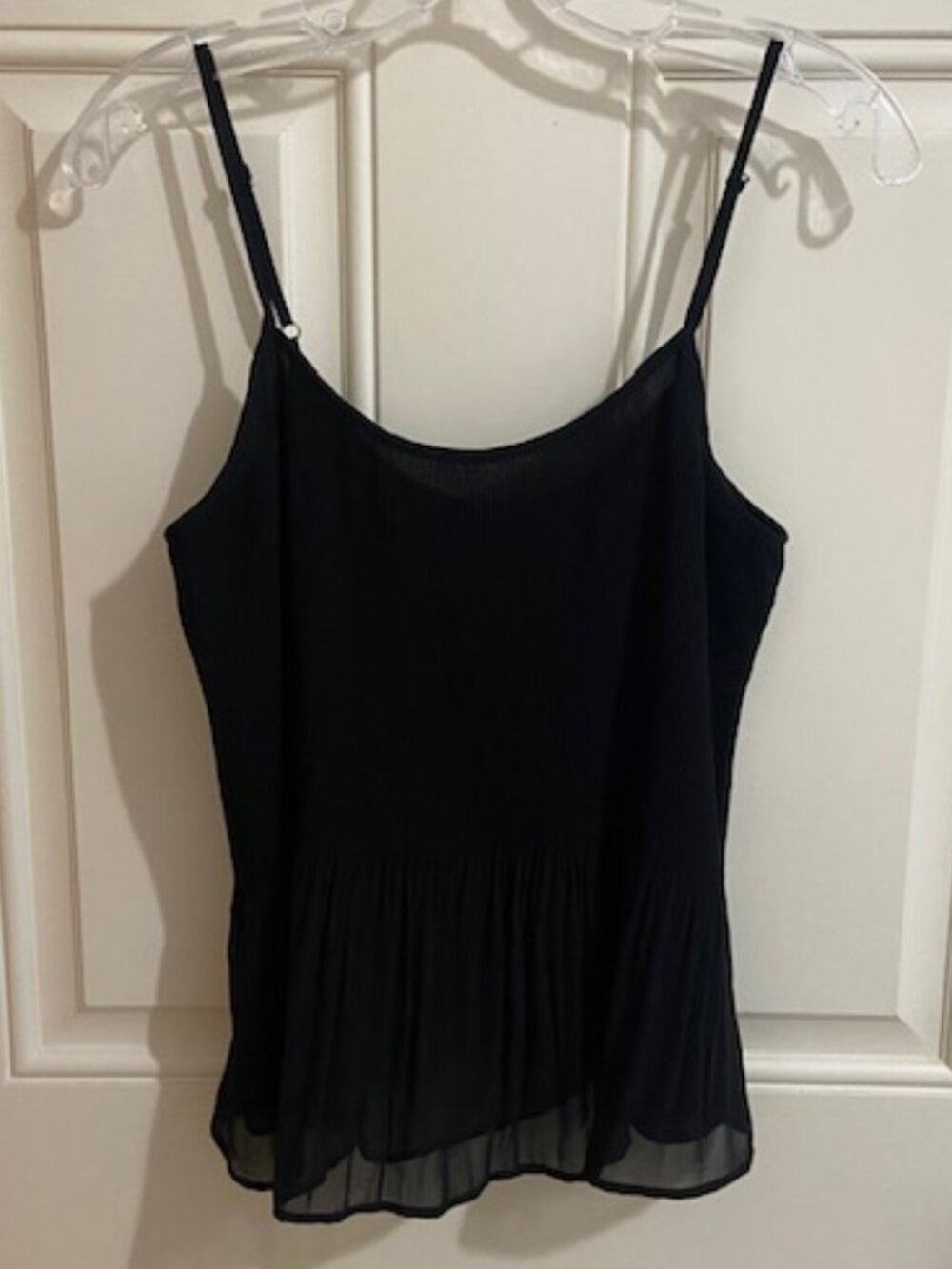 Abercrombie & Fitch Black Pleated Satin Cami Tank Size Small NWT